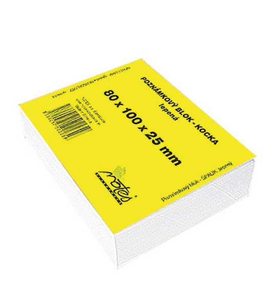 Poznámková kocka L8010025/B • z bieleho papiera • lepená malá