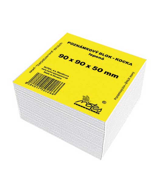 Poznámková kocka L909050/B • z bieleho papiera • lepená veľká