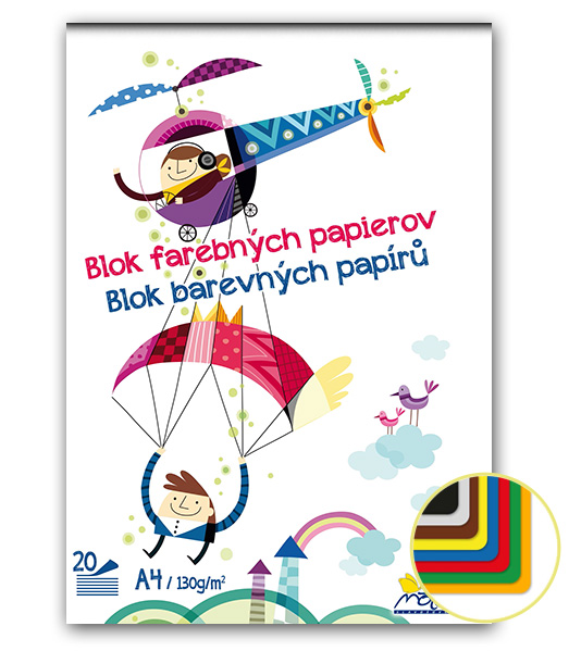 Blok FP42 • farebných papierov • 20 listový • Vrtulník